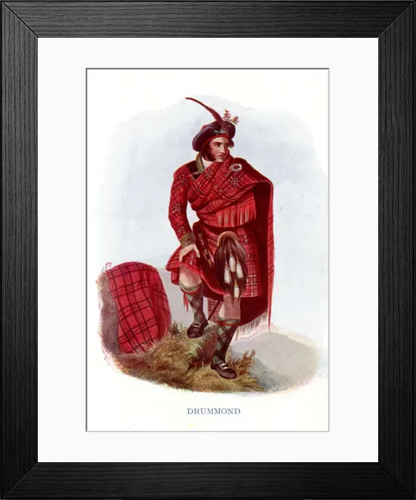 Framed Print : Drummond, Traditional Scottish Clan Costume Framed Print : Drummond, Traditional Scottish Clan Costume