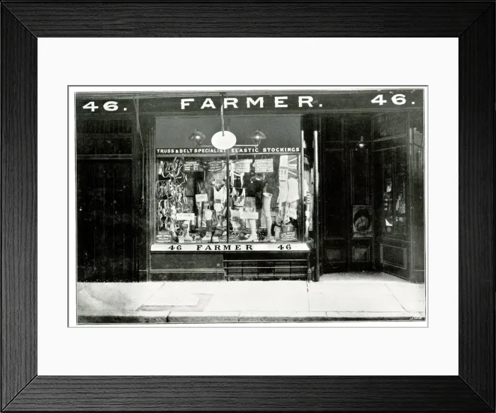 Framed Print : E. Farmer, Surgical Appliance and Truss Maker, Southampton Framed Print : E. Farmer, Surgical Appliance and Truss Maker, Southampton