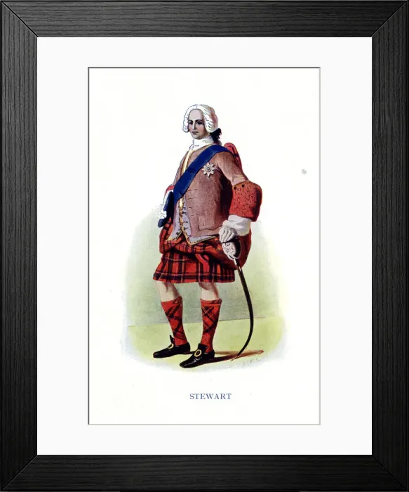 Framed Print : Stewart, Traditional Scottish Clan Costume Framed Print : Stewart, Traditional Scottish Clan Costume