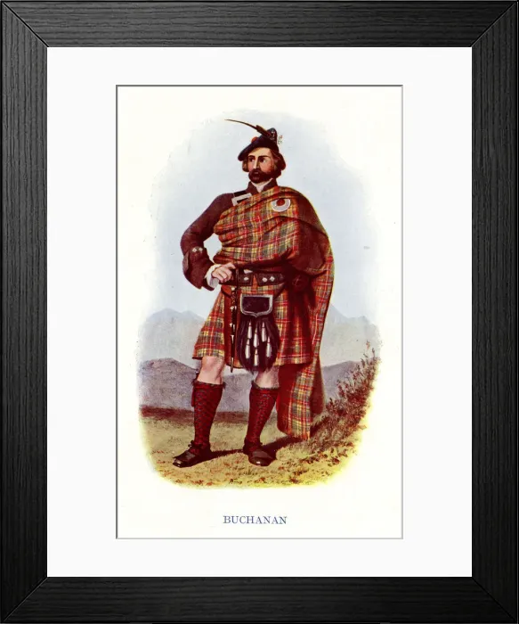 Framed Print : Buchanan, Traditional Scottish Clan Costume Framed Print : Buchanan, Traditional Scottish Clan Costume