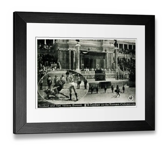 Framed Print : Silent Film - Messalina, Combat in Roman Coloseum Framed Print : Silent Film - Messalina, Combat in Roman Coloseum