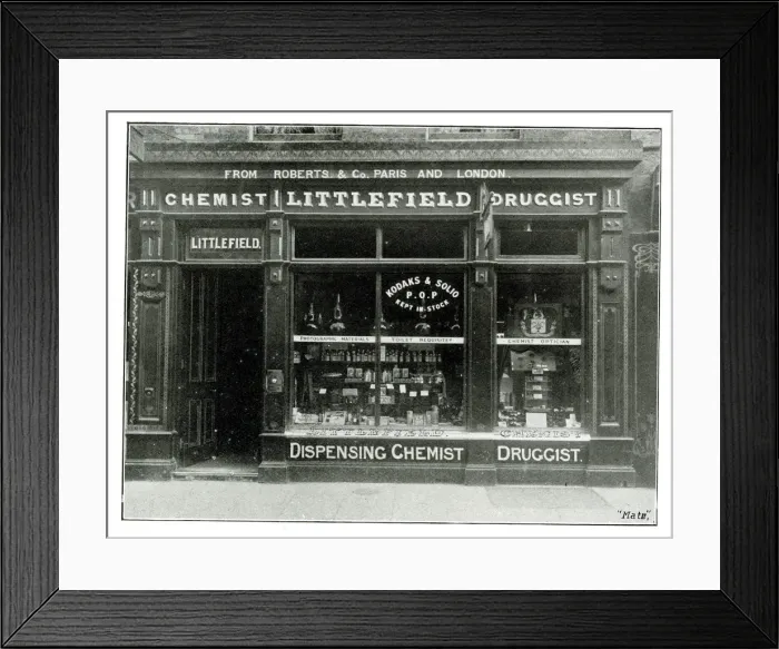 Framed Print : W. H. Littlefield, Chemist and Druggist, Ventnor, IoW Framed Print : W. H. Littlefield, Chemist and Druggist, Ventnor, IoW
