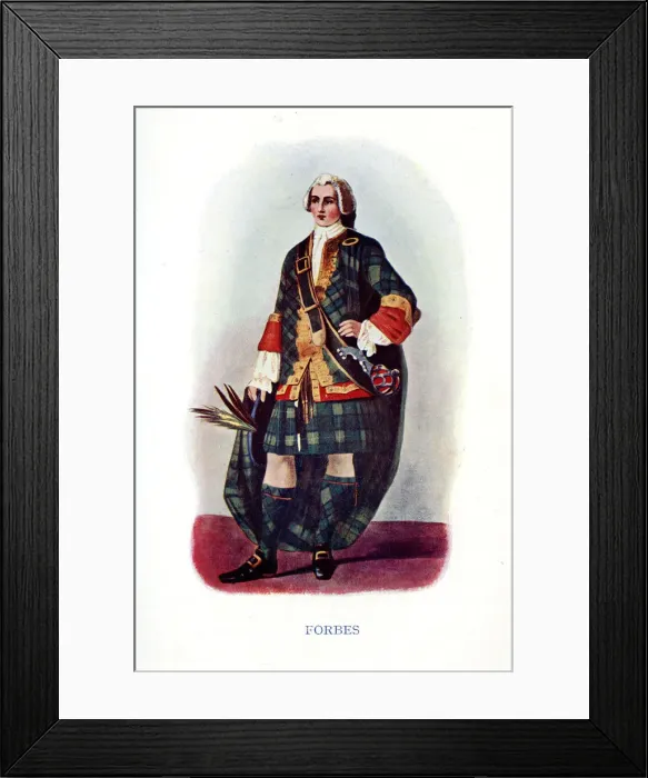 Framed Print : Forbes, Traditional Scottish Clan Costume Framed Print : Forbes, Traditional Scottish Clan Costume