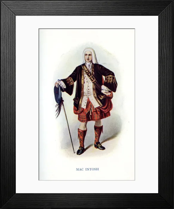 Framed Print : Mac Intosh, Traditional Scottish Clan Costume Framed Print : Mac Intosh, Traditional Scottish Clan Costume