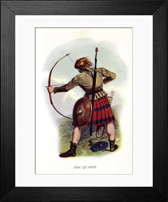 Framed Print : Mac Quarie, Traditional Scottish Clan Costume