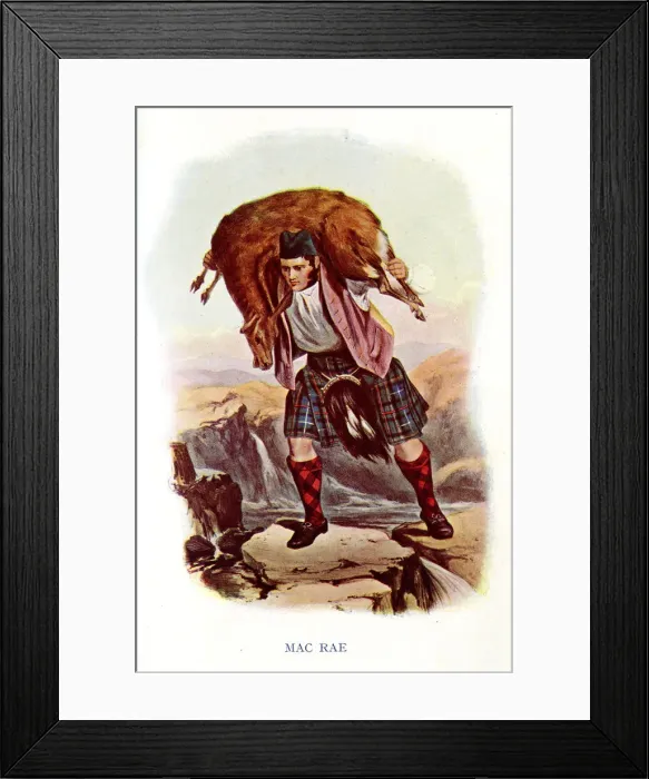 Framed Print : Mac Rae, Traditional Scottish Clan Costume Framed Print : Mac Rae, Traditional Scottish Clan Costume