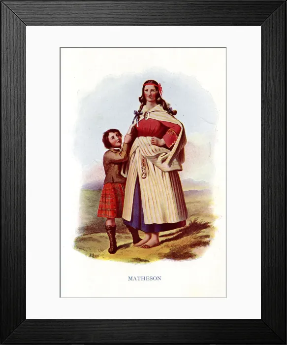 Framed Print : Matheson, Traditional Scottish Clan Costume Framed Print : Matheson, Traditional Scottish Clan Costume