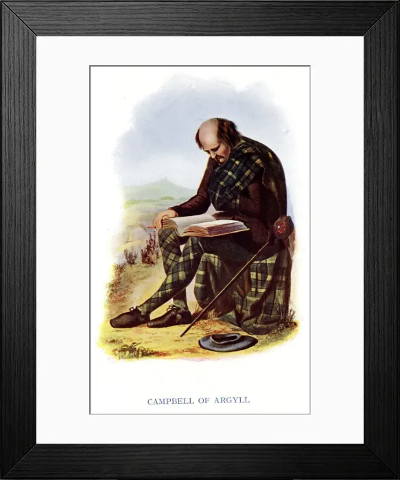 Framed Print : Campbell of Argyll, Traditional Scottish Clan Costume Framed Print : Campbell of Argyll, Traditional Scottish Clan Costume