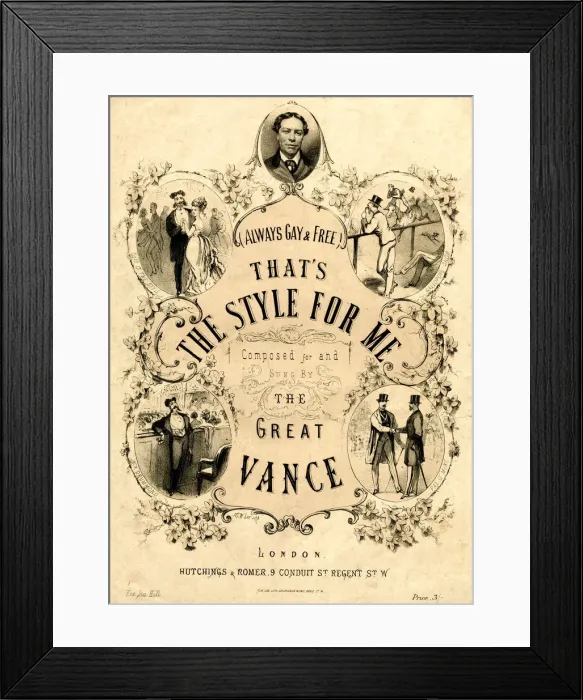 Framed Print : The Great Vance - Always Gay and Free Thats the Style for Me