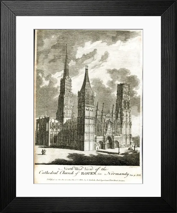 Framed Print : North West View Roen Cathedral, Normandy Framed Print : North West View Roen Cathedral, Normandy