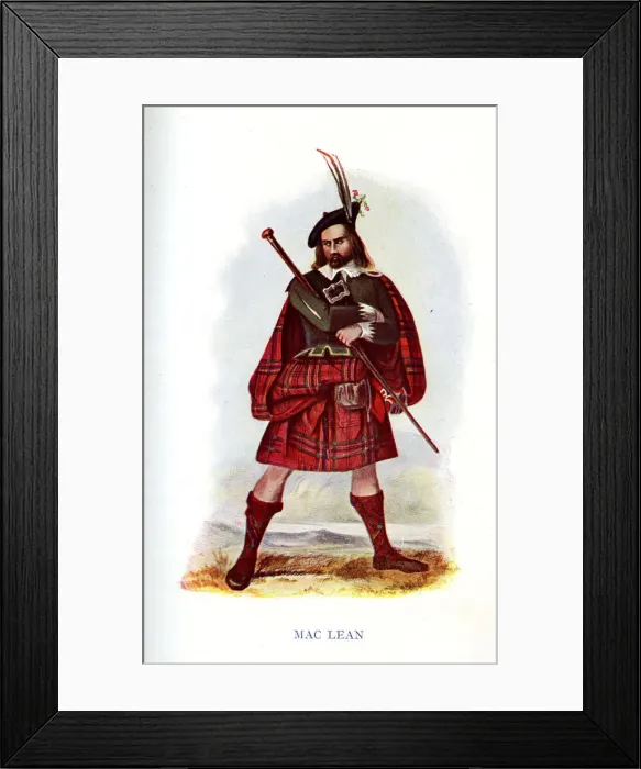 Framed Print : Mac Lean, Traditional Scottish Clan Costume Framed Print : Mac Lean, Traditional Scottish Clan Costume