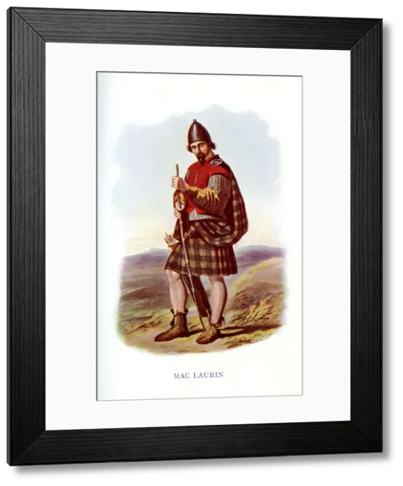 Framed Print : Mac Laurin, Traditional Scottish Clan Costume Framed Print : Mac Laurin, Traditional Scottish Clan Costume