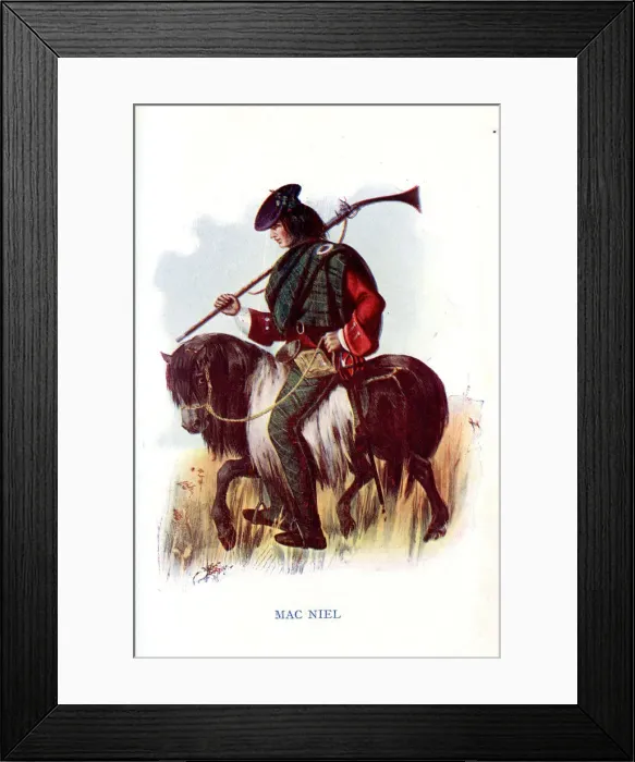 Framed Print : Mac Niel, Traditional Scottish Clan Costume Framed Print : Mac Niel, Traditional Scottish Clan Costume