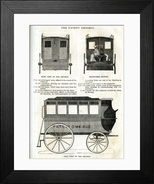Framed Print : The Patent Omnibus - The Mirror magazine April 1840 Framed Print : The Patent Omnibus - The Mirror magazine April 1840