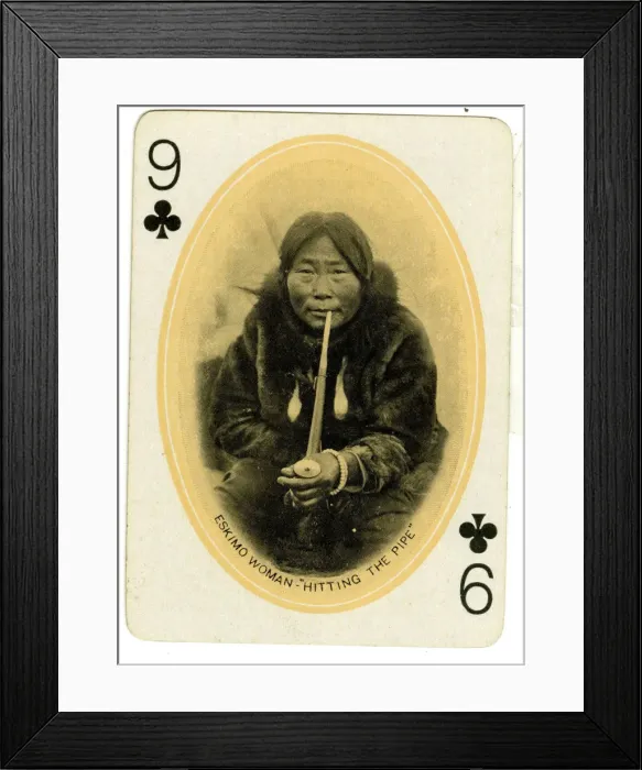 Framed Print : Eskimo Woman Hitting the Pipe Framed Print : Eskimo Woman Hitting the Pipe