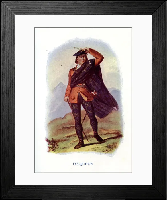Framed Print : Colquhon, Traditional Scottish Clan Costume Framed Print : Colquhon, Traditional Scottish Clan Costume
