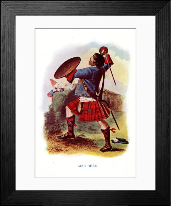Framed Print : Mac Bean, Traditional Scottish Clan Costume Framed Print : Mac Bean, Traditional Scottish Clan Costume