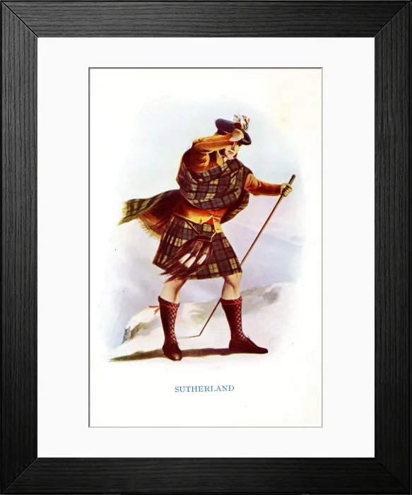 Framed Print : Sutherland, Traditional Scottish Clan Costume Framed Print : Sutherland, Traditional Scottish Clan Costume