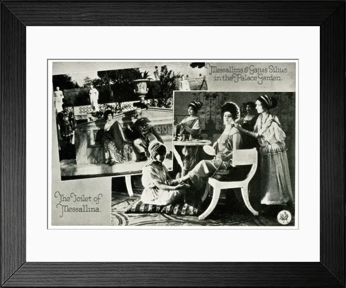 Framed Print : Silent Film - Messalina, Palace Garden, Toilet Framed Print : Silent Film - Messalina, Palace Garden, Toilet