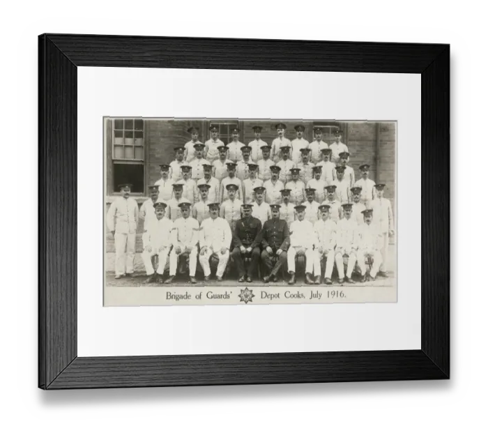 Framed Print : WW1 - Brigade of Guards - Depot Cooks - July, 1916. It is worth noting that only four of Framed Print : WW1 - Brigade of Guards - Depot Cooks - July, 1916. It is worth noting that only four of
