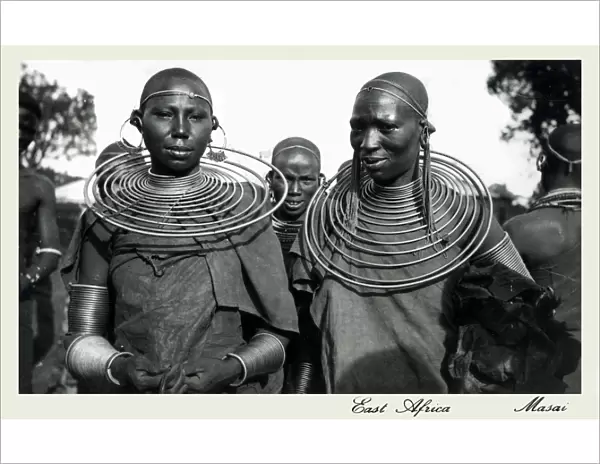 Masai - Kenya, East Africa - Amazing neck rings. Date: 1949