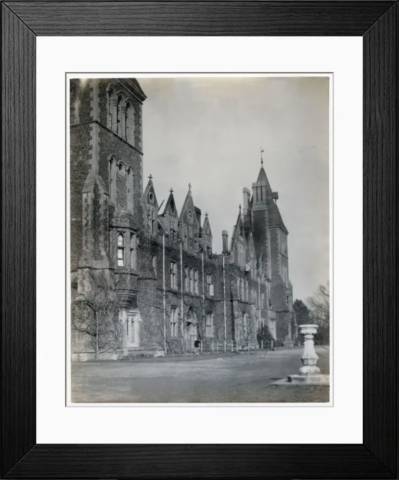Framed Print : A devastating fire at a British Public School for Boys, which appears to have gutted Framed Print : A devastating fire at a British Public School for Boys, which appears to have gutted