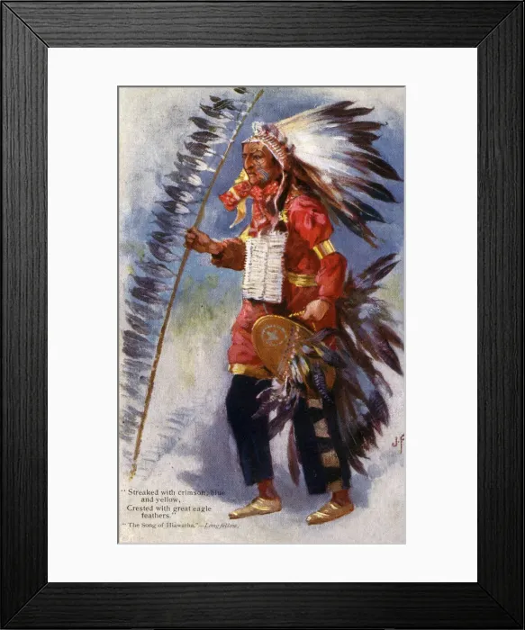 Framed Print : The Mighty Megissogwon Streaked with crimson, blue and yellow Framed Print : The Mighty Megissogwon Streaked with crimson, blue and yellow