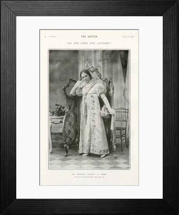 Framed Print : Do we need the Actress?. Mr Huntley Wright at Home Date: 1904