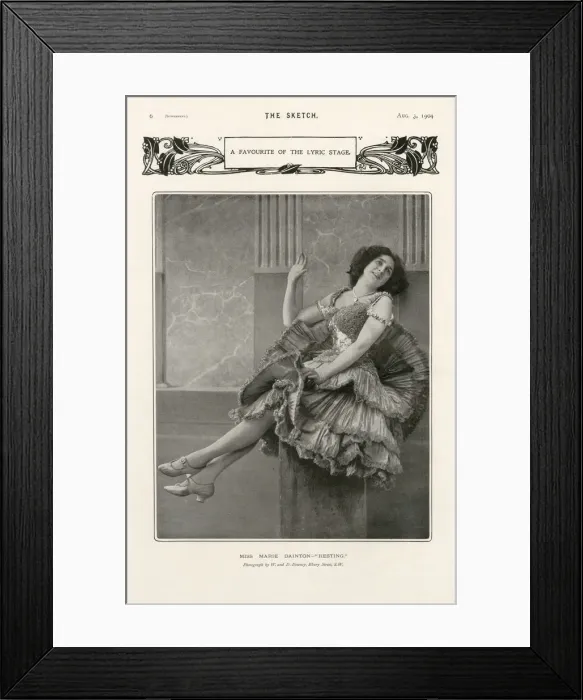 Framed Print : A Favourite of the Lyric Stage - Miss Marie Dainton Resting Date: 1904 Framed Print : A Favourite of the Lyric Stage - Miss Marie Dainton Resting Date: 1904