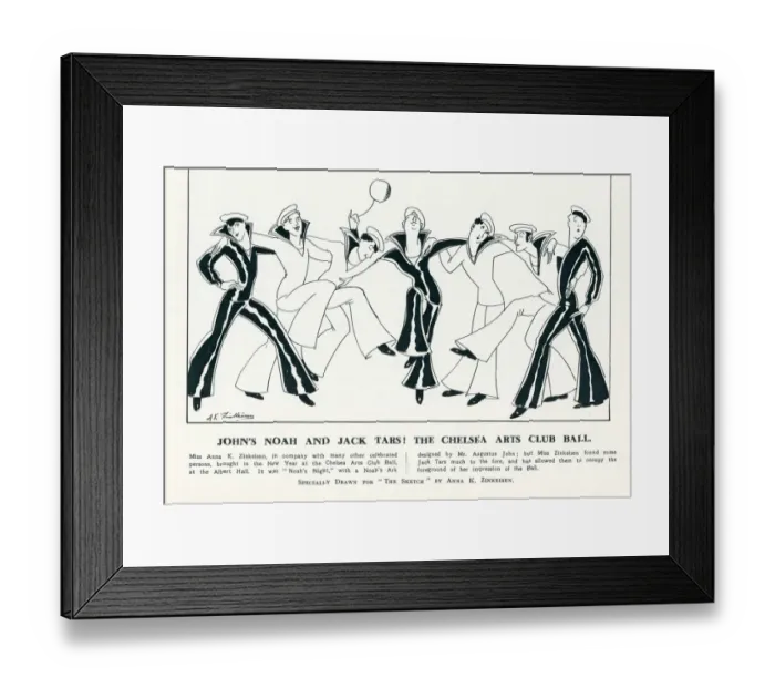 Framed Print : Anna Zinkiesen - Johns Noah and Jack Tars! The Chelsea Arts Club Ball Framed Print : Anna Zinkiesen - Johns Noah and Jack Tars! The Chelsea Arts Club Ball