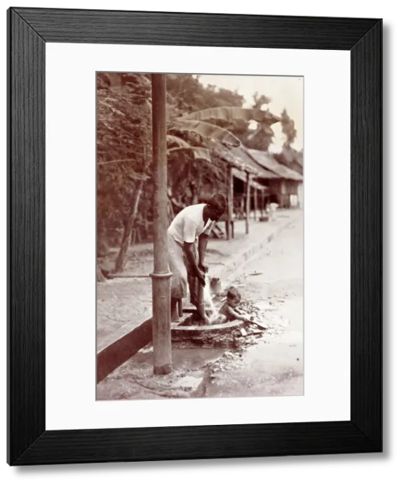 Framed Print : Malay Village Scene 1930s Framed Print : Malay Village Scene 1930s