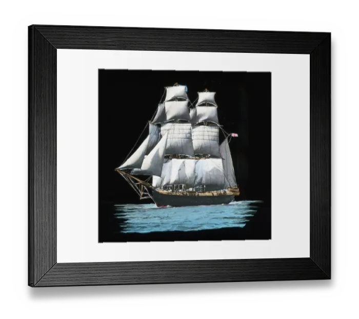Framed Print : Ship in full sail in Arctic night (probably Nansens Fram ) Framed Print : Ship in full sail in Arctic night (probably Nansens Fram )