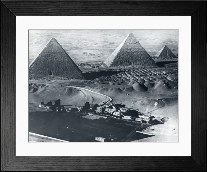 Framed Print : Low aerial view of Gizeh Pyramids Framed Print : Low aerial view of Gizeh Pyramids