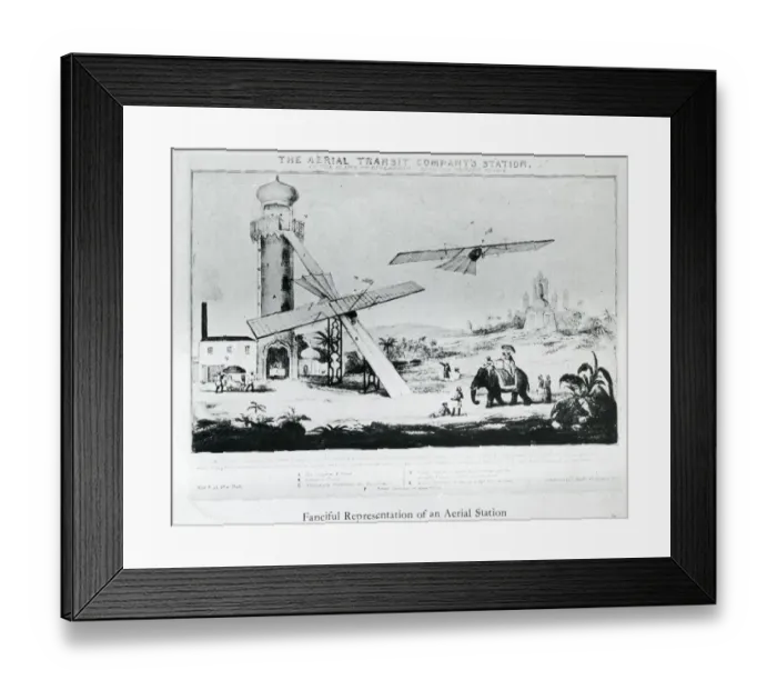 Framed Print : Fanciful representation of an Aerial Station Framed Print : Fanciful representation of an Aerial Station