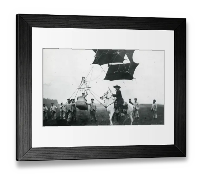 Framed Print : S F Cody instructing Royal Engineers in kites in late 1904 Framed Print : S F Cody instructing Royal Engineers in kites in late 1904