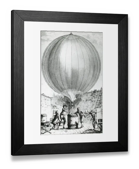 Framed Print : Inflation of Charles balloon Framed Print : Inflation of Charles balloon
