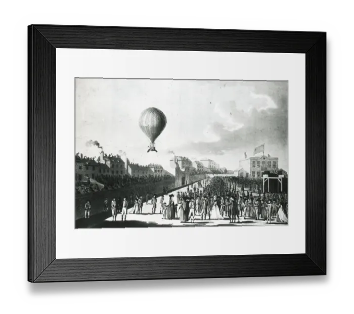 Framed Print : Lunardis first ascent in England, Artillery Grounds - 1784 Framed Print : Lunardis first ascent in England, Artillery Grounds - 1784