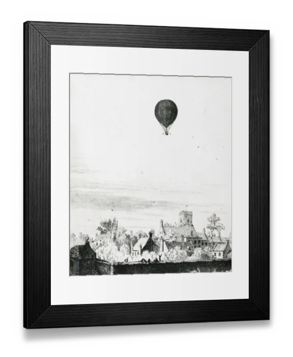 Framed Print : Sadlers Hackney ascent, August 12, 1811 Framed Print : Sadlers Hackney ascent, August 12, 1811
