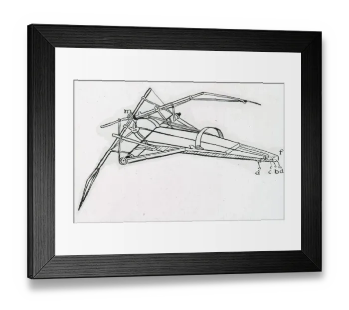 Framed Print : Da Vincis prone-type ornithopter Framed Print : Da Vincis prone-type ornithopter