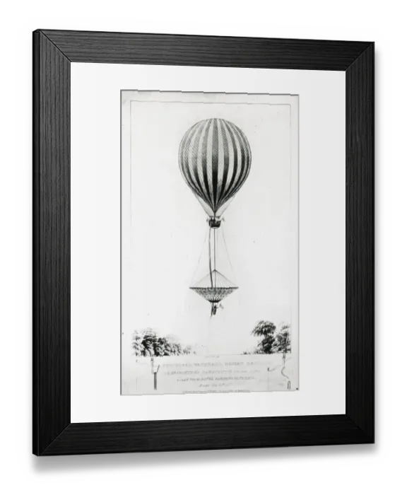 Framed Print : The Royal Vauxhall Nassau Balloon with Cockings Parachute Framed Print : The Royal Vauxhall Nassau Balloon with Cockings Parachute