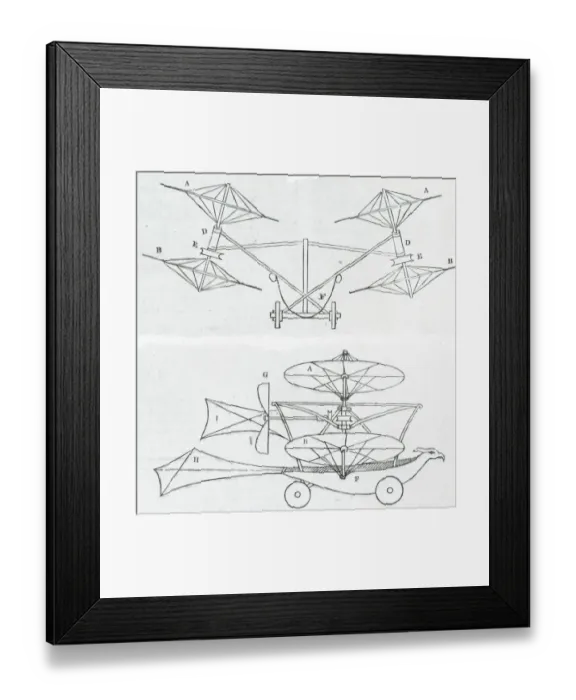 Framed Print : Cayleys aerial carriage, 1843 Framed Print : Cayleys aerial carriage, 1843