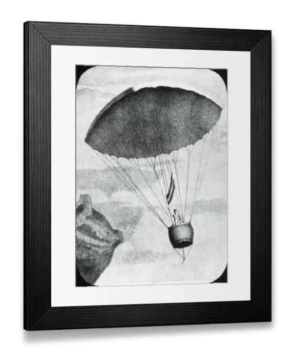 Framed Print : First human parachute descent by Garnerin, 1797 Framed Print : First human parachute descent by Garnerin, 1797