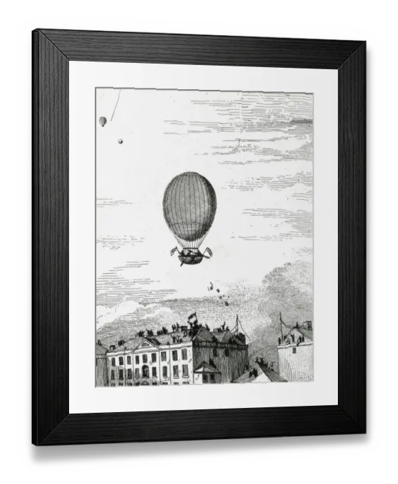 Framed Print : Blanchards ascent from Chelsea, Oct. 16, 1784 Framed Print : Blanchards ascent from Chelsea, Oct. 16, 1784