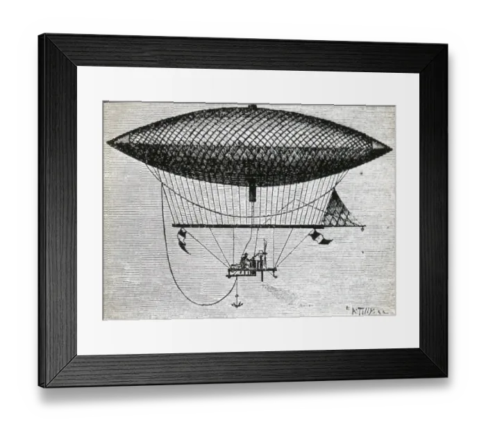 Framed Print : Giffards steam dirigible, 1852 Framed Print : Giffards steam dirigible, 1852