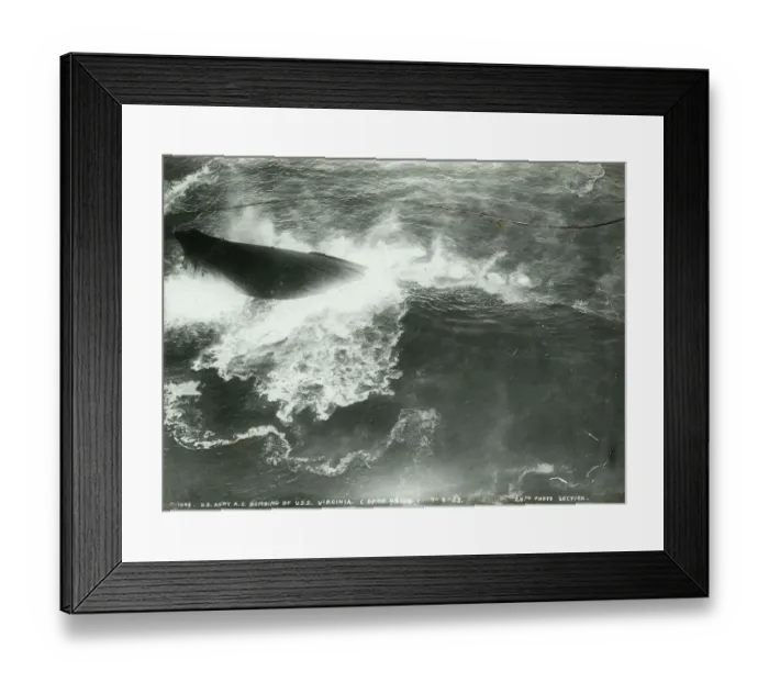 Framed Print : Bomb tests U. S. S. Virginia (1923) result of fusillade Framed Print : Bomb tests U. S. S. Virginia (1923) result of fusillade