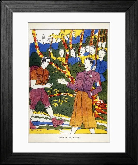 Framed Print : A new recruit joins the Maquis (French Resistance). Date: 1944 Framed Print : A new recruit joins the Maquis (French Resistance). Date: 1944