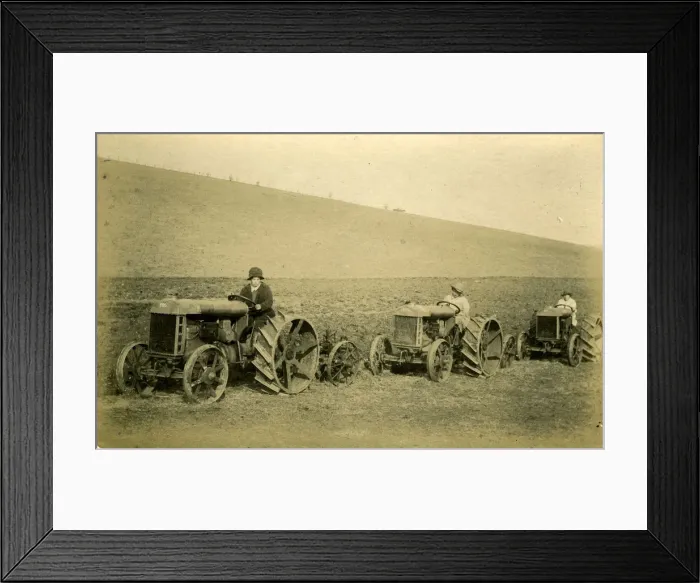 Framed Print : World War One Womens Land Army with Three Fordson Tractors Framed Print : World War One Womens Land Army with Three Fordson Tractors