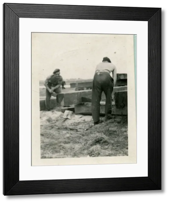 Framed Print : British Army Royal Engineers building The Freeman Bridge Framed Print : British Army Royal Engineers building The Freeman Bridge