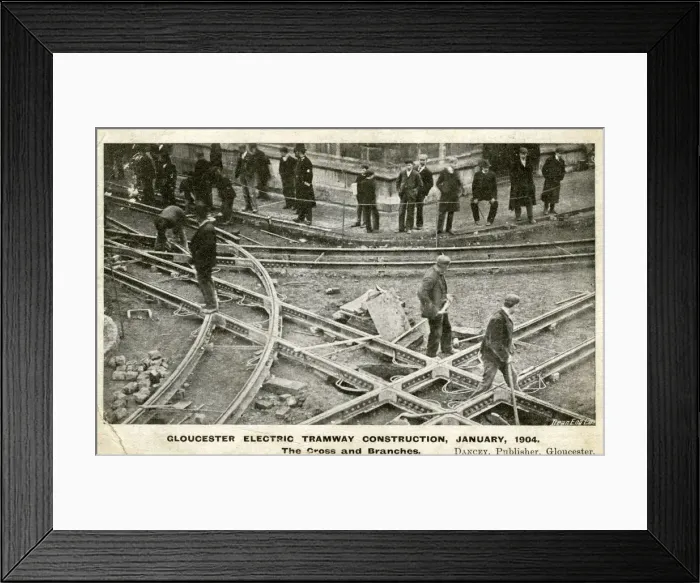 Framed Print : Electric Tramway Construction Framed Print : Electric Tramway Construction