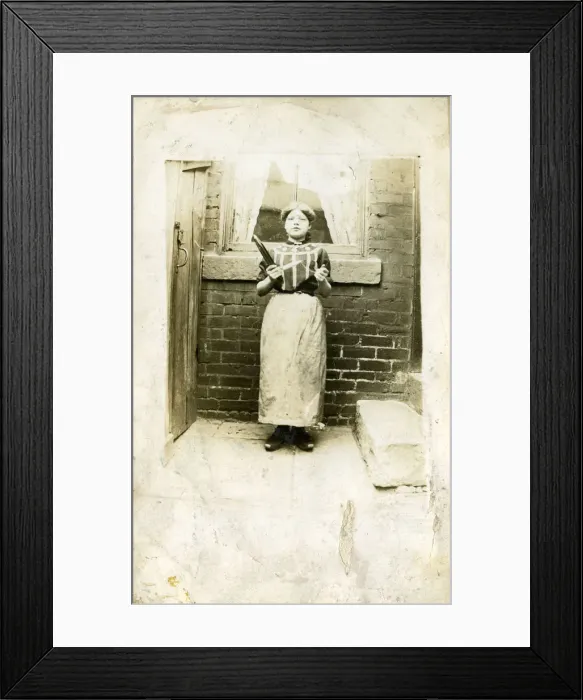 Framed Print : Mill Girl with Cotton Shuttle Framed Print : Mill Girl with Cotton Shuttle